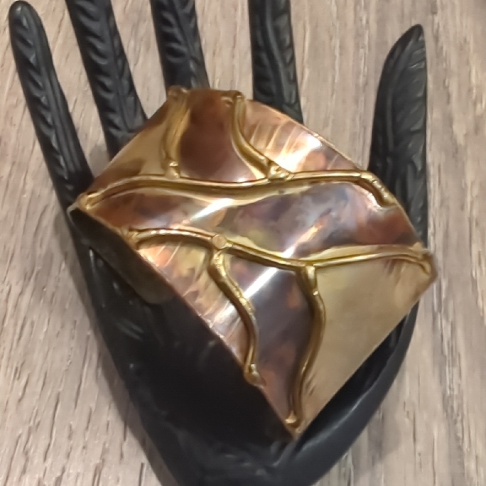 Vintage Brass Artisan Asymnetrical Cuff